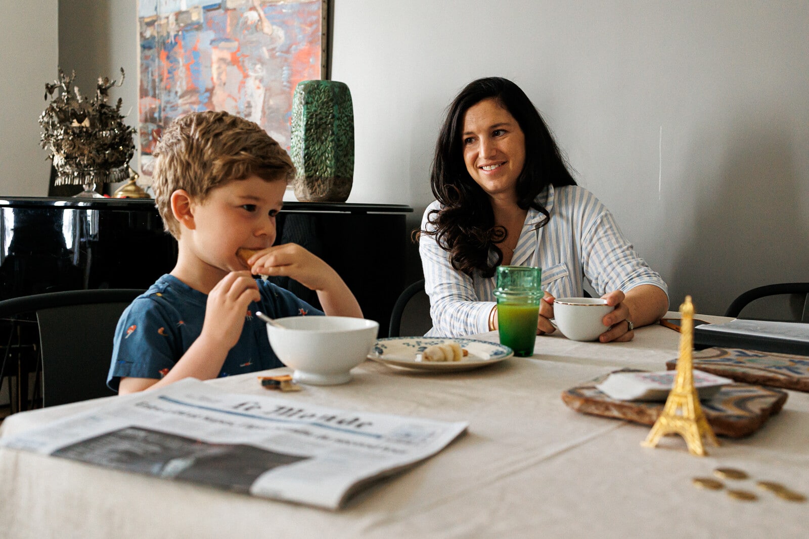 Un reportage photo de famille d'Une famille américaine en vacances à Paris, St Michel