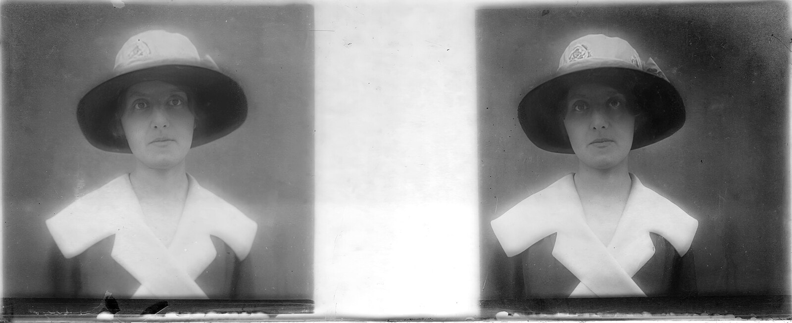 Des portraits de famille anciens, ici une arrière grand mère mélancolique. vers 1920